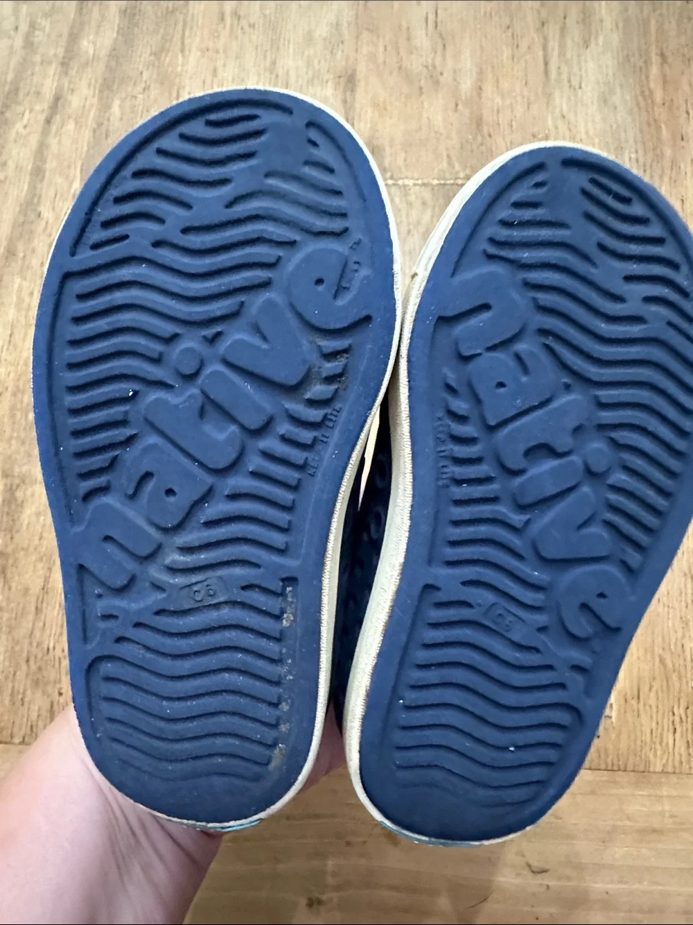 Native Kids Slip-On Water Shoes in Navy and White- C6